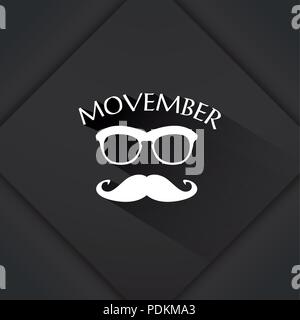 Movember advertisement vector with text and graphic, vector Stock Vector