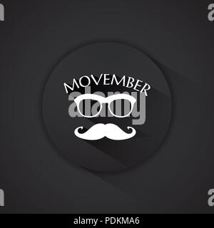 Movember advertisement vector with text and graphic, vector Stock Vector