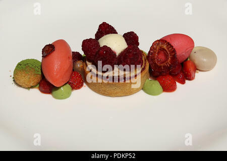 Dessert in gourmet French restaurant Stock Photo