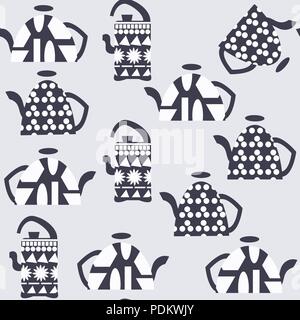 Tea pot abstract seamless pattern vector. It is located in swatch menu Stock Vector