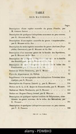Annales de la Société Linnéenne de Lyon Stock Photo
