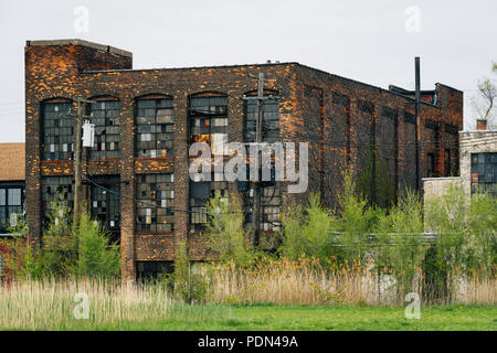 Abandoned buildings in Detroit, Michigan Stock Photo