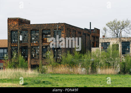 Abandoned buildings in Detroit, Michigan Stock Photo