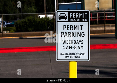 parking permit sign tow warning zone miami away south only alamy symbol street front car