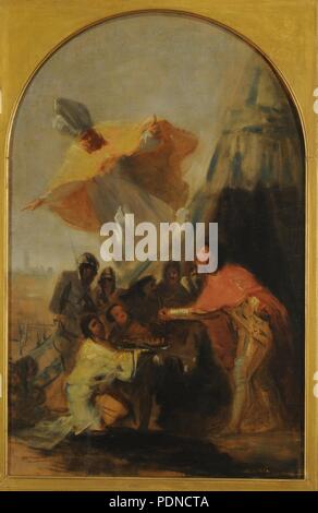Aparición de San Isidoro al Rey Fernando el Santo ante los muros de Sevilla - Francisco José de Goya y Lucientes. Stock Photo