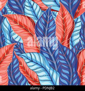Autumn multicolored pattern of beautiful leaves Stock Vector