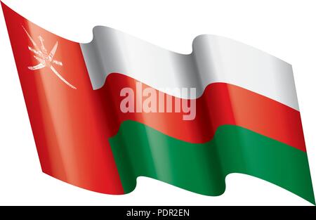 Oman flag, vector illustration on a white background Stock Vector