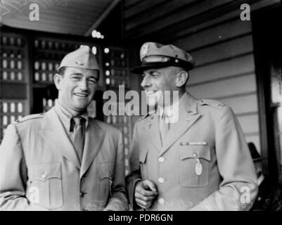 73 John Wayne and Colonel Blackween, Brisbane 1943 Stock Photo