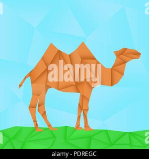 Camel. Polygonal origami like vector illustration Stock Vector