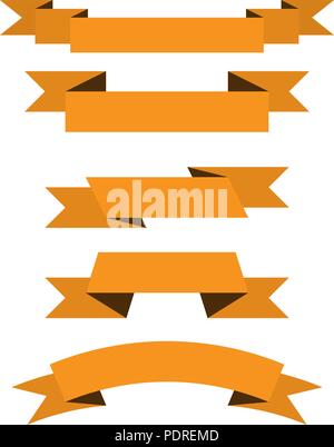 Yellow paper scrolls. Set Stock Vector