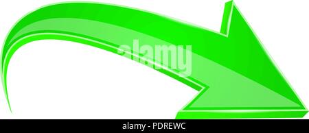 Green arrow. 3d sign Stock Vector
