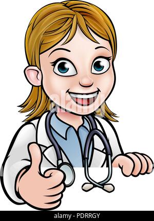 Doctor Cartoon Character Thumbs Up Stock Vector