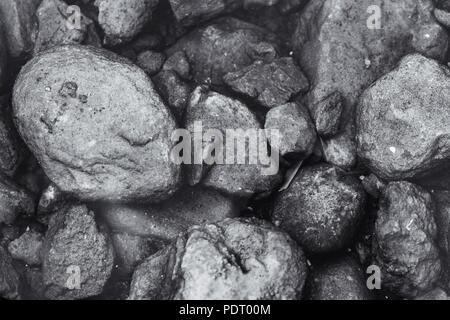 Stone rustic nature real life black and white art photography for home decoration Stock Photo