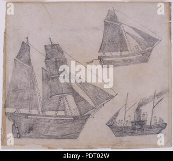 180 SLNSW 799110 17 Ships pencil drawing by Mickie 1875 Stock Photo