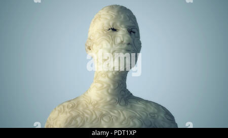 3d render. Head Human shattered portrait Stock Photo