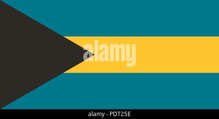 Vector image for the Bahamas flag. Based on the official and exact Bahamas flag dimensions (2:1) & colors (3145C, 123C and Black) Stock Vector