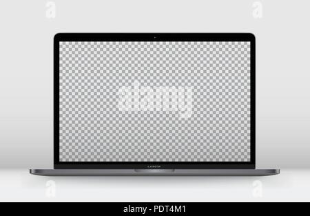 Laptop perspective transparent. Vector illustration for technology element advertising and replace demo on screen Stock Vector