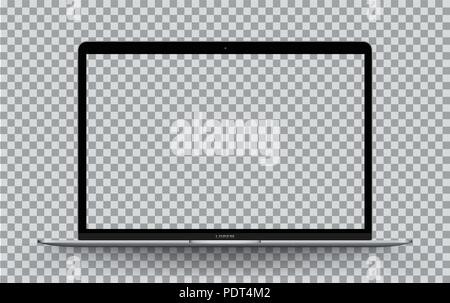 Laptop perspective transparent. Vector illustration for technology element advertising and replace demo on screen Stock Vector