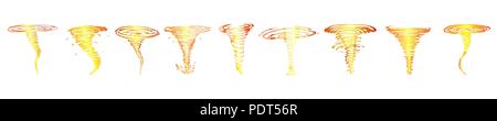 Set of fiery tornadoes sketches . Vector  Stock Vector