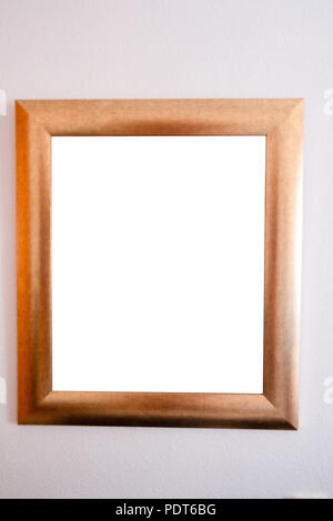 Empty wooden frame with white area to write on Stock Photo