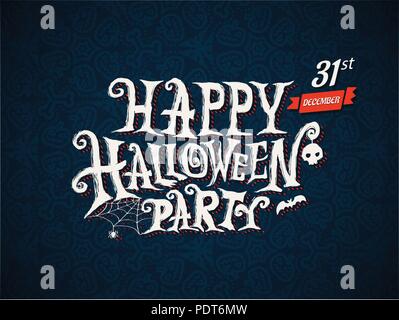 Happy Halloween Party lettering design for background Halloween party advertising poster. Vector illustration. Stock Vector