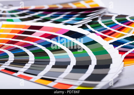 Close-up Photos Of Several Colorful Palette Guides Stock Photo