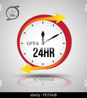 24 hours services banner. Vector illustration. Stock Vector