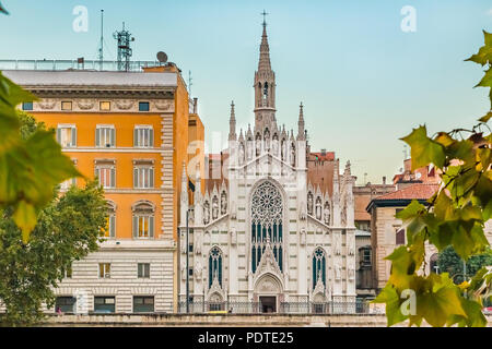 Church of the Sacred Heart of Jesus in Prati (Sacro Cuore di Gesu in Prati)or of the Suffrage (Sacro Cuore del Suffragio) designed by Giuseppe Gualand Stock Photo