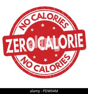Zero calorie sign or stamp on white background, vector illustration Stock Vector