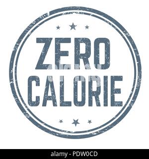Zero calorie sign or stamp on white background, vector illustration Stock Vector
