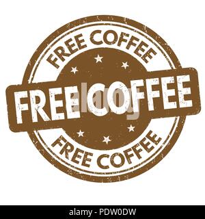 Free coffee sign or stamp on white background, vector illustration Stock Vector