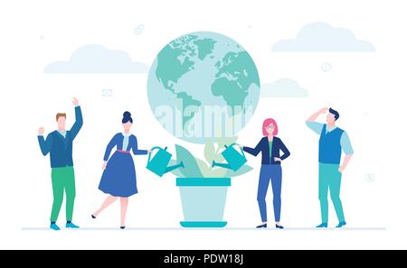 International project - flat design style colorful illustration Stock Vector