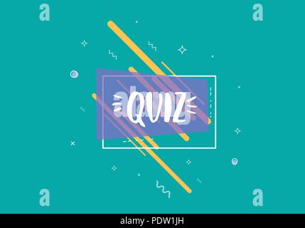 Contest card with geometric composition. Retro banner with handwritten text. Vector illustration. Stock Vector