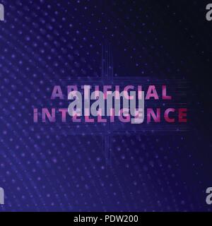 Artificial Intelligence quate. AI dark banner. Vector illustration. Stock Vector