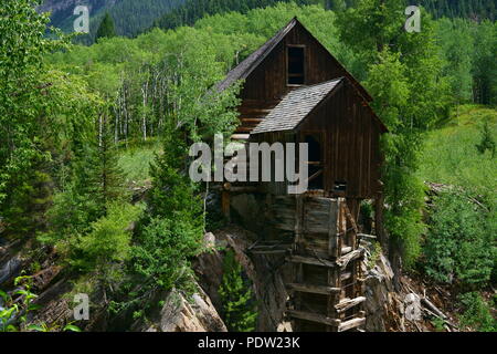 Crystal Mill located in a remote area near Marble, Colorado Stock Photo
