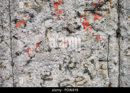 Murals painted along original sections of the Berlin Wall, Germany. Stock Photo