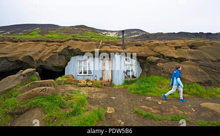 The caves of Laugarvatn, also known as the home of  'The Cave people', hand carved in the 1700s, have been used for everything from homes to cow and s Stock Photo