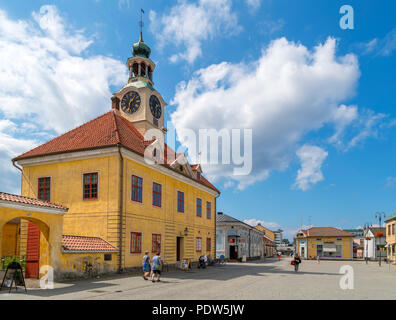 Rauma, Finland. Old Town Hall in the Market Square (Kauppatori), Vanha Rauma (Old Town District), Rauma, Satakunta, Finland Stock Photo