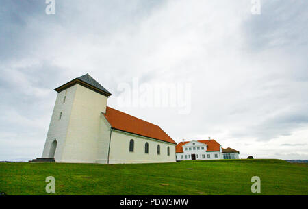 Bessastaðir  is  the official residence of the President of Iceland and is situated in Álftanes, not far from the capital city, Reykjavík, Iceland. Th Stock Photo