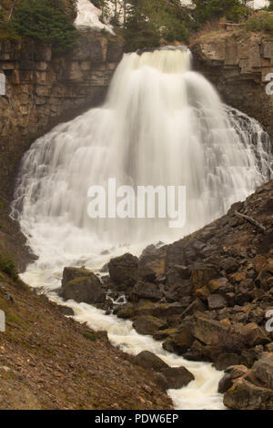 Rustic Falls in Golden Gate Canyon, Yellowstone National Park, Wyoming Stock Photo