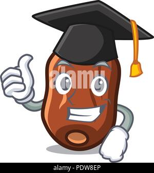 Graduation dates fruit character cartoon Stock Vector