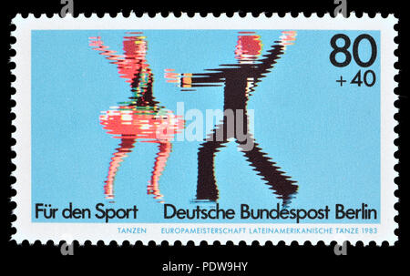 German postage stamp (Berlin: 1983) : 'Fur den Sport' (charity stamp funding sport) Ballroom dancing Stock Photo