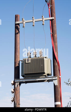 ABB pole mounted transformer, England, UK Stock Photo - Alamy