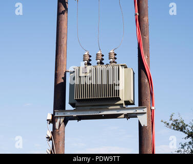 ABB pole mounted transformer, England, UK Stock Photo - Alamy