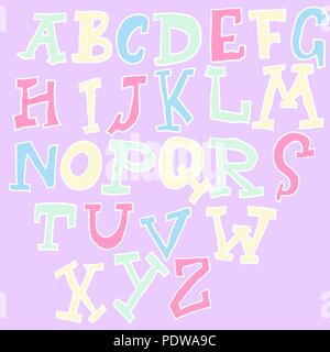 Hand drawn graffiti font. Colorful lettering. Vector illustration. Stock Vector