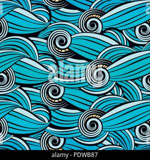 seamless pattern abstract sea waves Stock Vector
