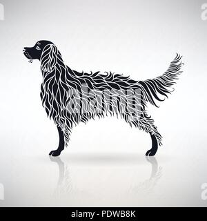 silhouette of a stylized dog on a light background Stock Vector