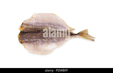 Dried salty fish isolated on a wite background Stock Photo