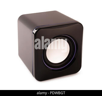 Black portable speaker isolated on a white background Stock Photo
