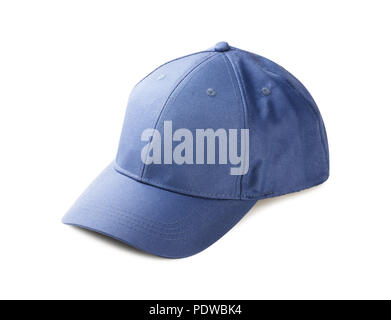 Blue baseball cap isolated on white background Stock Photo